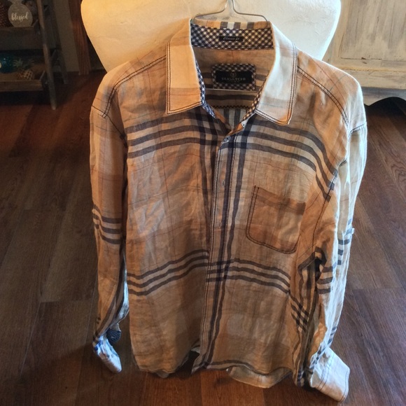 Bugatchi men’s LS  Linen button up - Picture 9 of 12